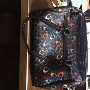 Dark blue coach purse